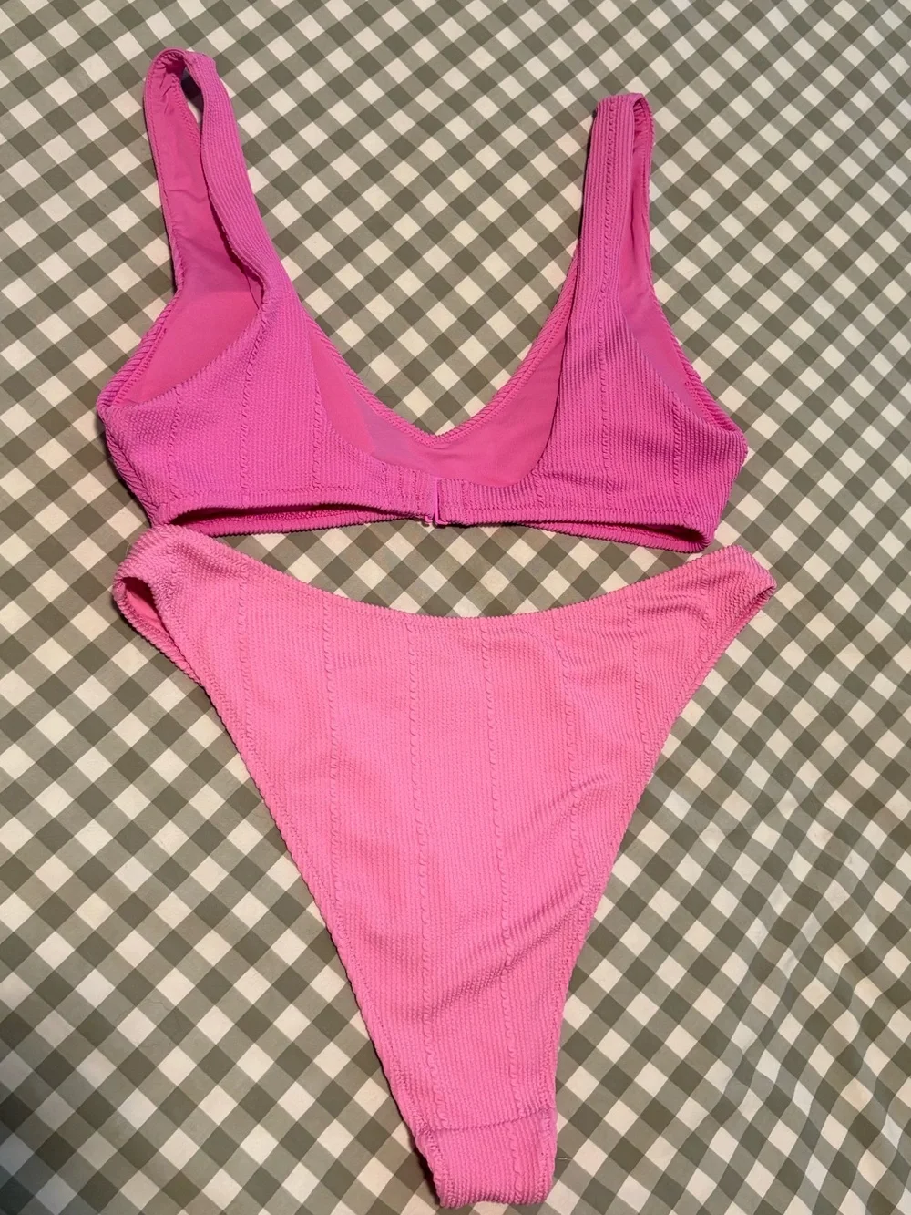 Aerie Pink Ribbed Two-Piece Bikini Set